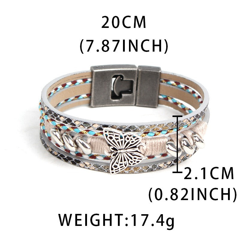 Butterfly Multi Layer Braided Bracelet S5P617