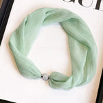 Load image into Gallery viewer, Womens White Pearl Magnetic Clasp Skinny Scarf N6K266
