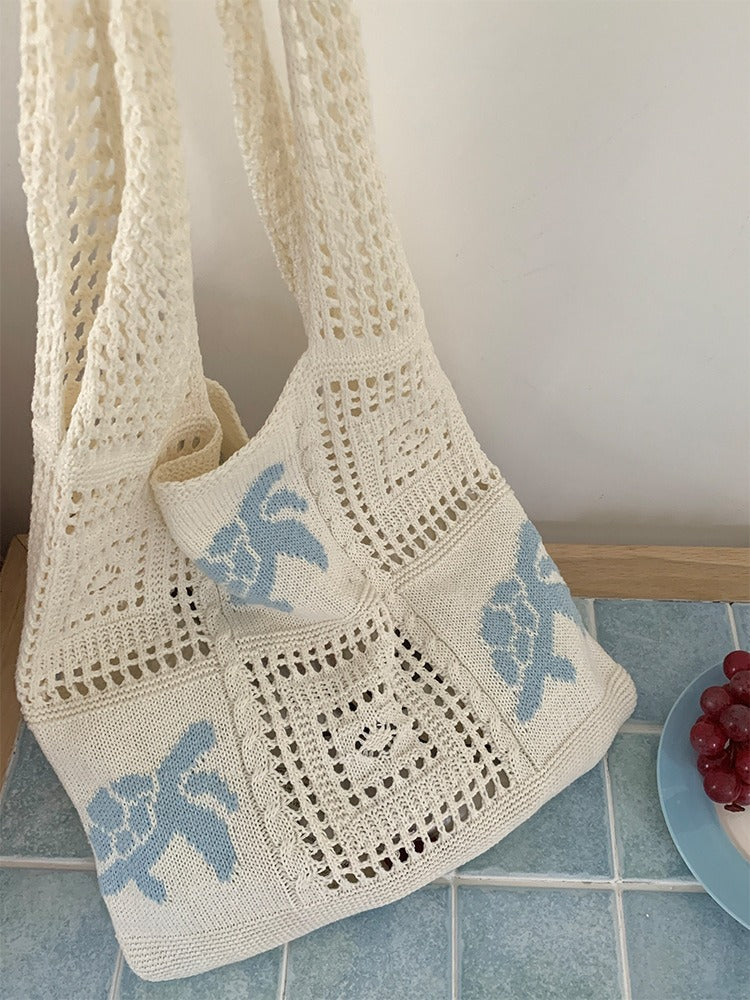 Crochet Turtle Openwork Shoulder Bag Women N6C050