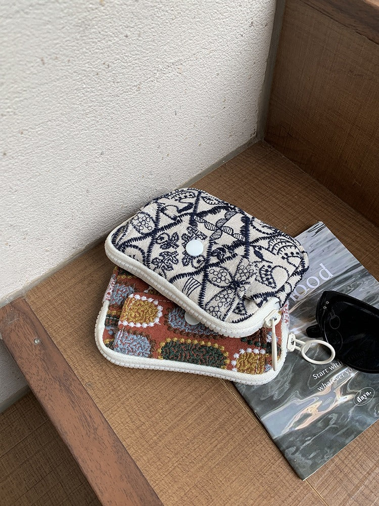 Embroidery Card Holder ID Organizer Pouch N6B123