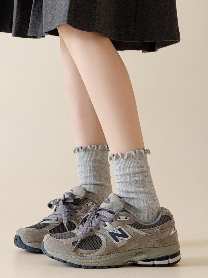 Ruffle Trim Slouch Socks Women N6C155
