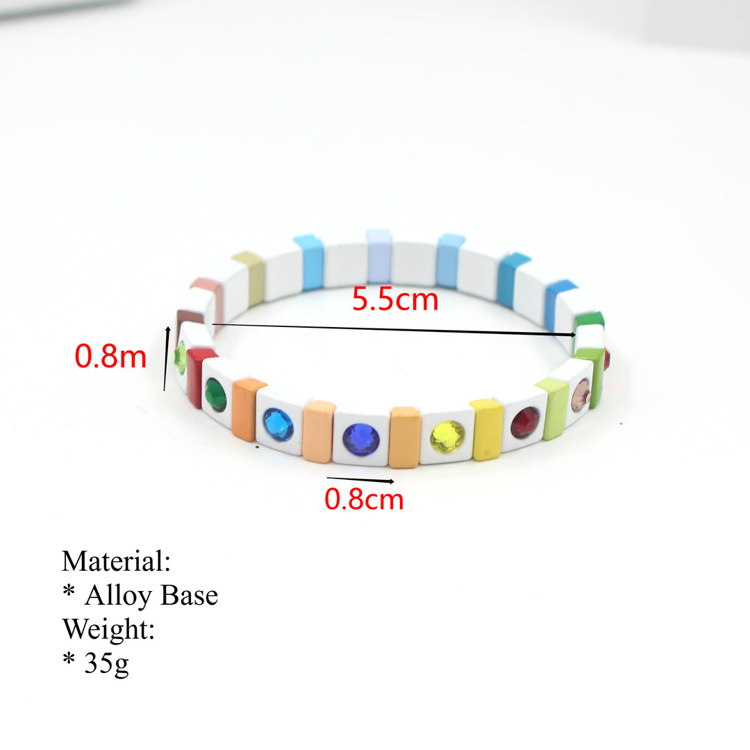 Prismatic Enamel Bracelet Crystal Gradient Alloy S5P054