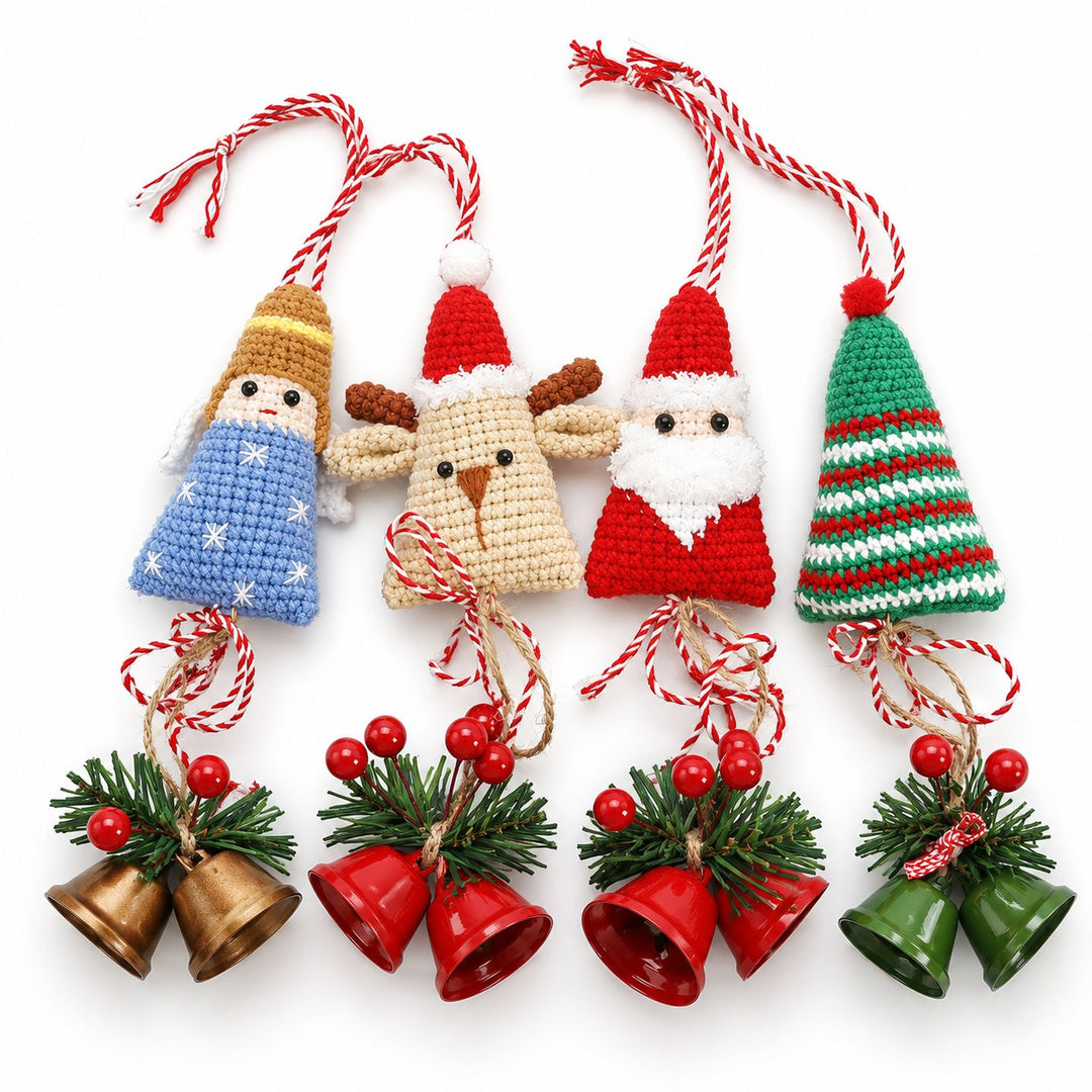 Hand Crocheted Christmas Santa Hanging Ornament N6K317