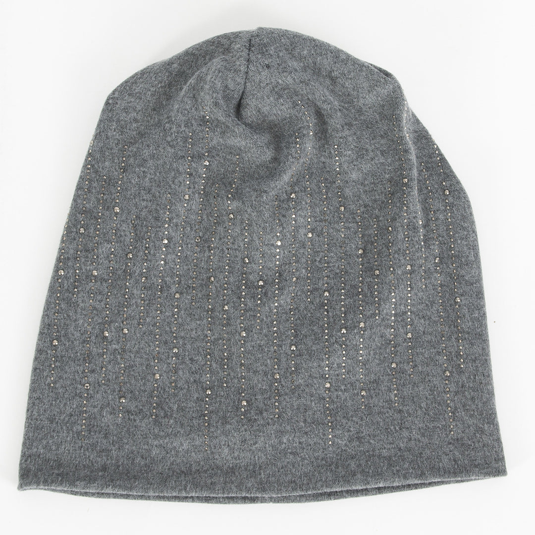 Double Layer Cotton Rhinestone Beanie Women N6H227