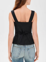 Load image into Gallery viewer, French Lace Trim Button Front Sleeveless Tank N6F018