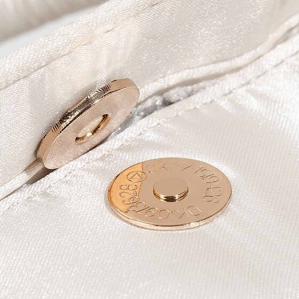 Vintage Silk Pearl Chain Clutch Bag with Embroidery N6E030