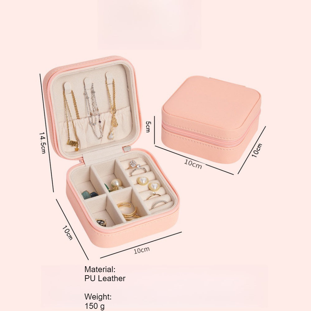 Portable Travel Jewelry Box PU Leather Organizer N6G277