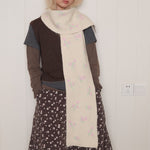 Load image into Gallery viewer, Womens Floral Jacquard Wool Blend Knit Scarf N6K233