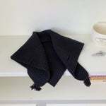 Load image into Gallery viewer, Fringe Knit Shawl Neck Warmer Triangle Cape Women N6H309