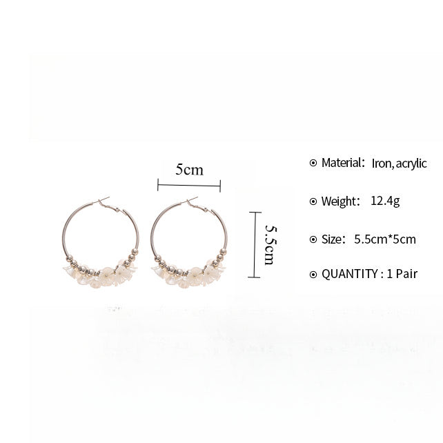 Acrylic Floral Hoops Iron Geometric Circular S5P159