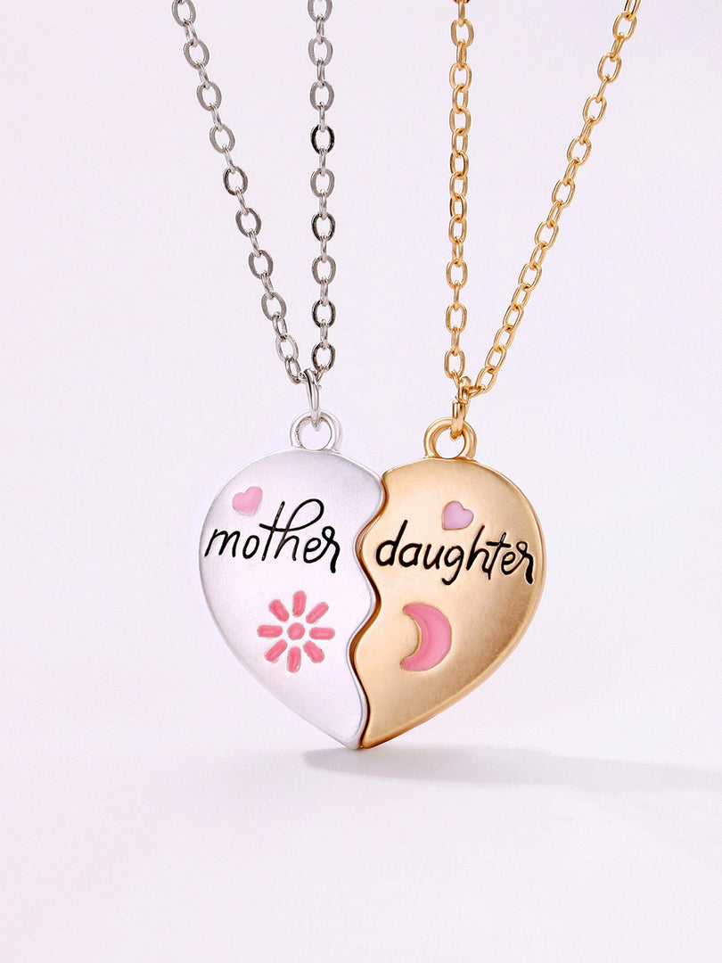 Matching Mother Daughter Magnetic Heart Pendant Set N6D531