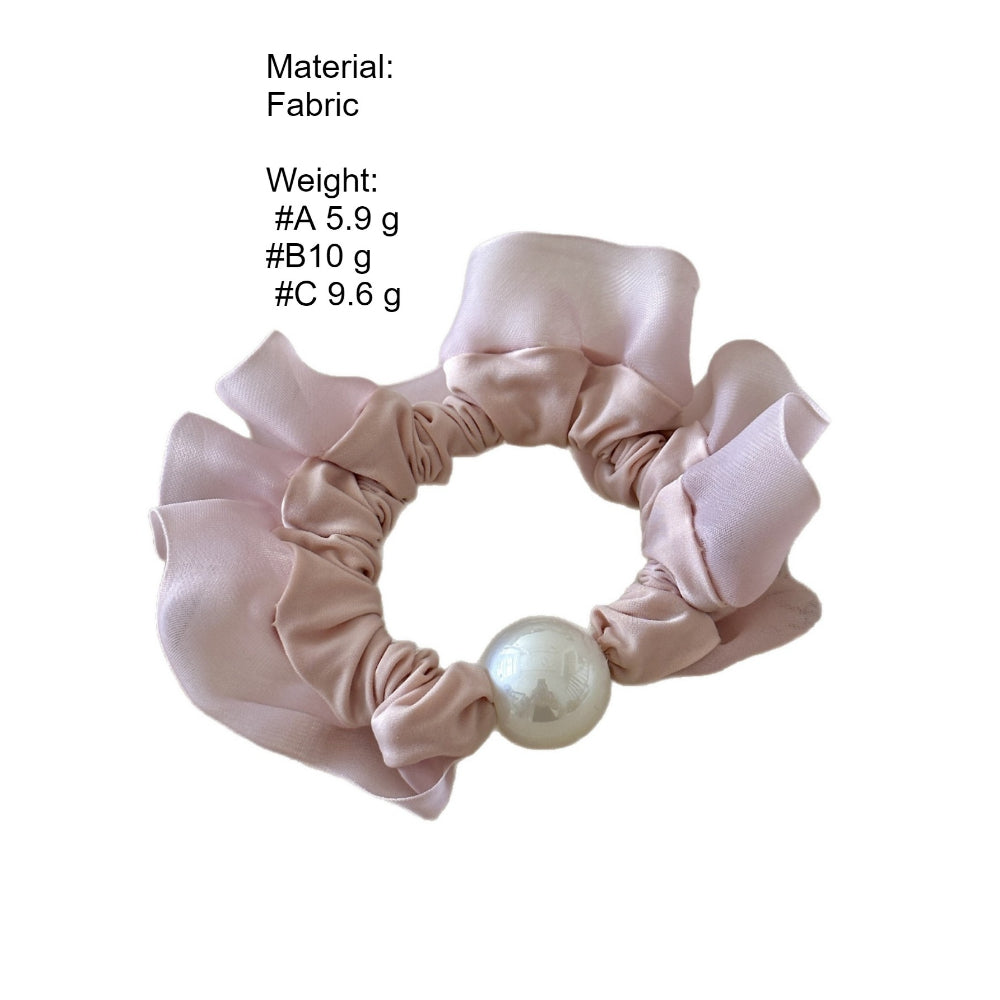 Polka Dot Pearl Mini Scrunchie High Elasticity Women N6H187