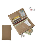 Load image into Gallery viewer, Genuine Leather Zipper Passport Wallet Women N6D022