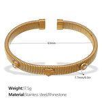 Load image into Gallery viewer, Four Leaf Clover Bangle Titanium Steel Plated Elastic S5P090