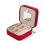 Load image into Gallery viewer, Velvet Zipper Jewelry Case with Mirror Women N6E061