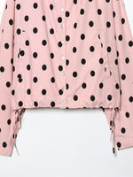 Load image into Gallery viewer, Pink Polka Dot Stand Collar Jacket Women N6C113