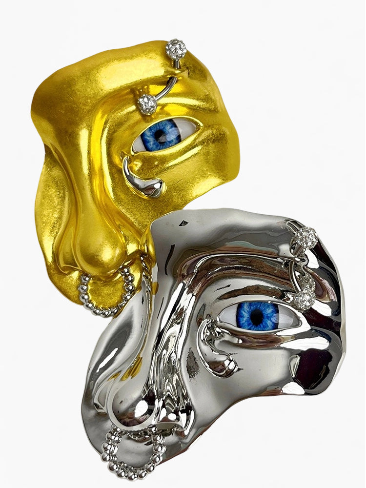 Half Face Mask Nose Ring Brooch Gothic Pin Women N6A207