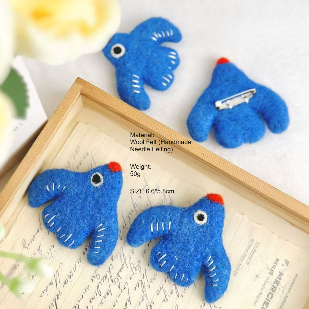 Handmade Wool Felt Animal Brooch Cute Cat Bear Pin N6G029
