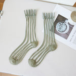 Load image into Gallery viewer, Vertical Rib Crystal Sheer Mid-Calf Socks Women N6H032