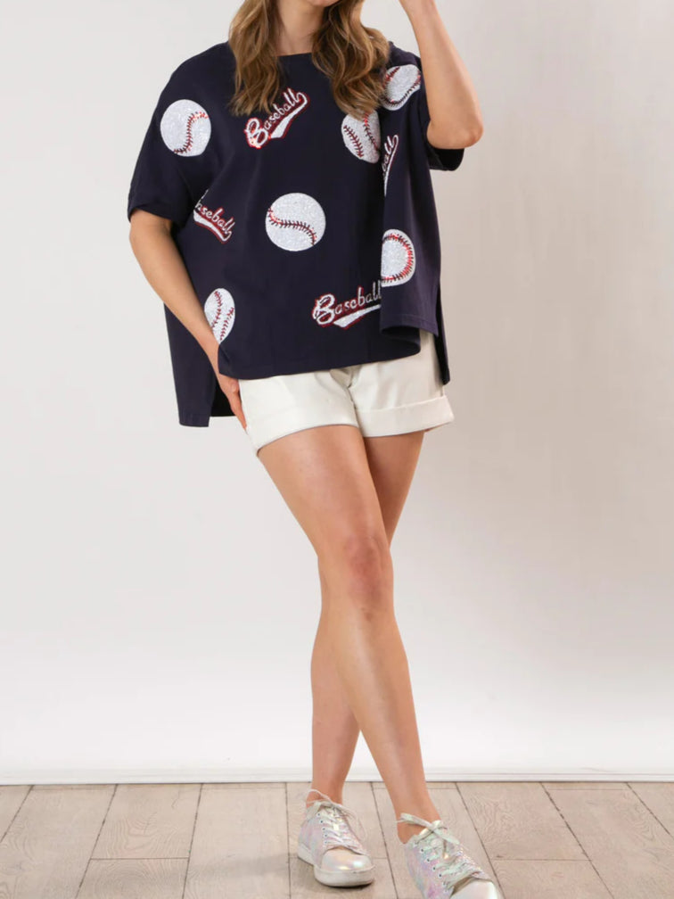 Baseball Sequin Tee Lightweight Options N5Z800