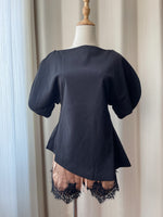 Load image into Gallery viewer, Puff Sleeve Waist Cinching Lace Shorts Set Women N6F260