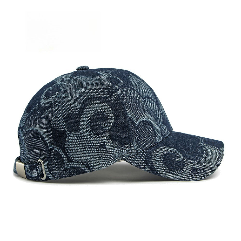 Denim Jacquard Hard Top Baseball Cap Washed Vintage N6G209