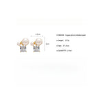 Load image into Gallery viewer, Zircon Pearl Square Stud Earrings Women N6H154