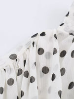 Load image into Gallery viewer, Chiffon Pleated Polka Dot Blouse Stand Collar N6F199