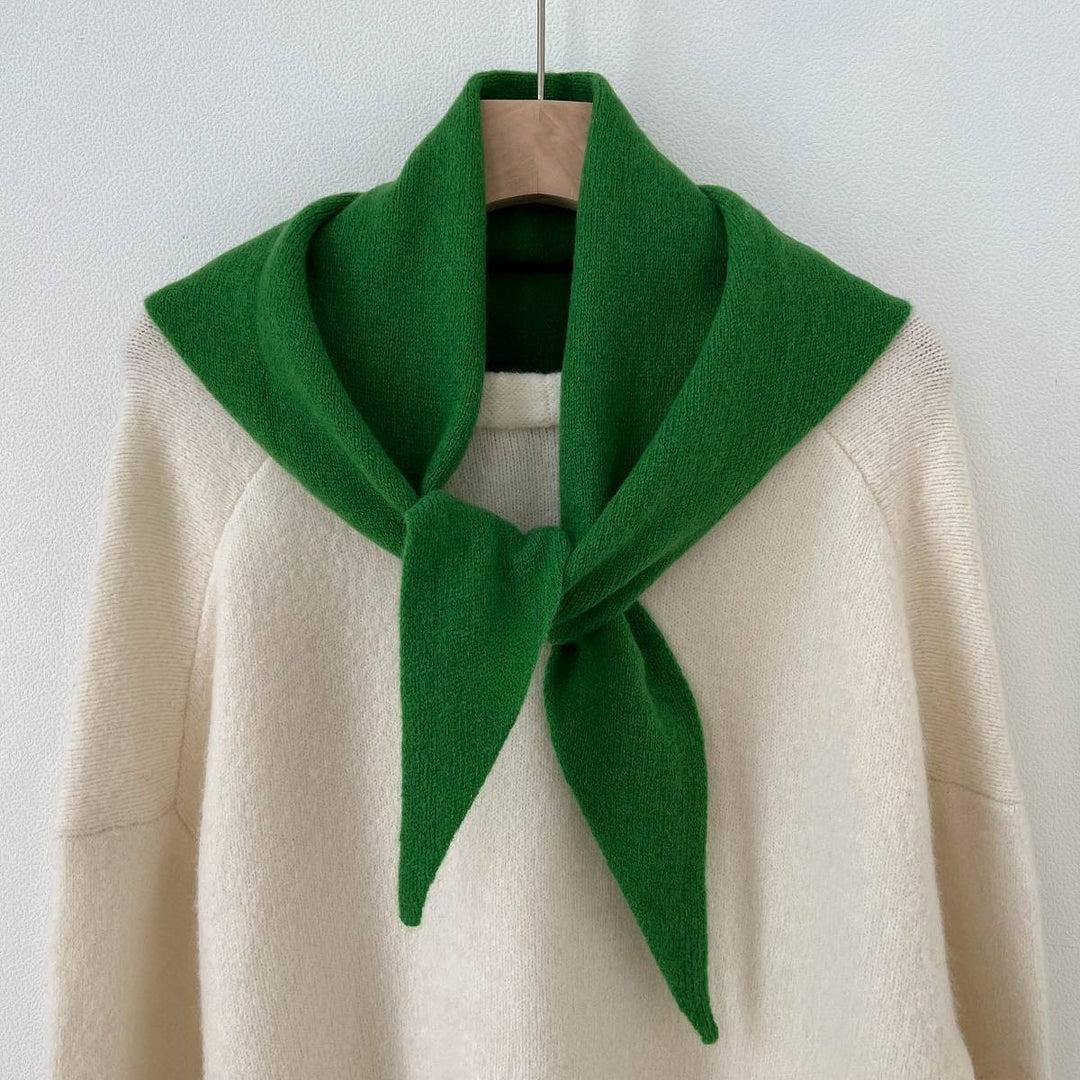 Cashmere Wool Solid Triangle Scarf Women Winter N6H234