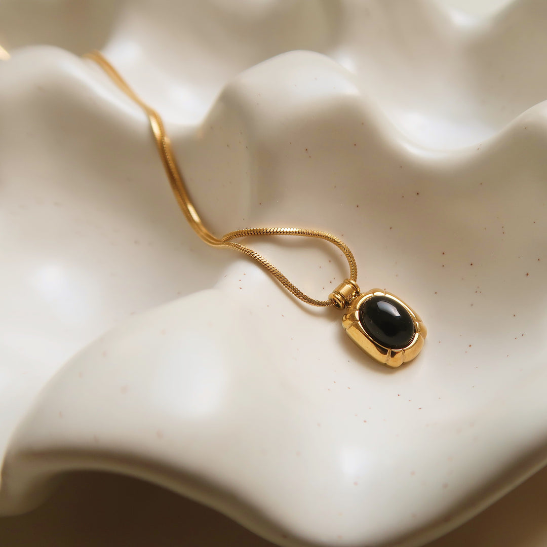 Aventurine Tiger Eye Pendant Snake Chain Necklace N6H176