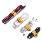 Load image into Gallery viewer, Leather Cable Organizer Pouch Set 4 Pack Cord Wrap N6G010