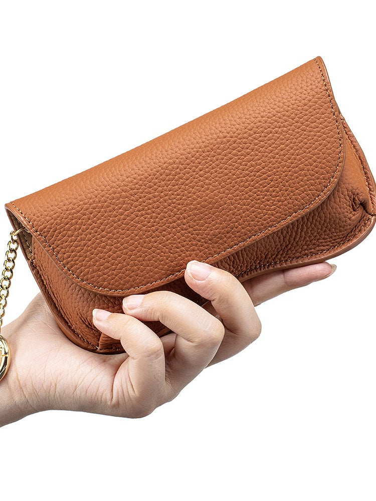 Genuine Leather Portable Sunglasses Case Women N6C314