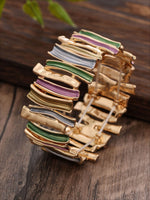 Load image into Gallery viewer, Enamel Exaggerated Geometric Stretch Bangle Women N6C217