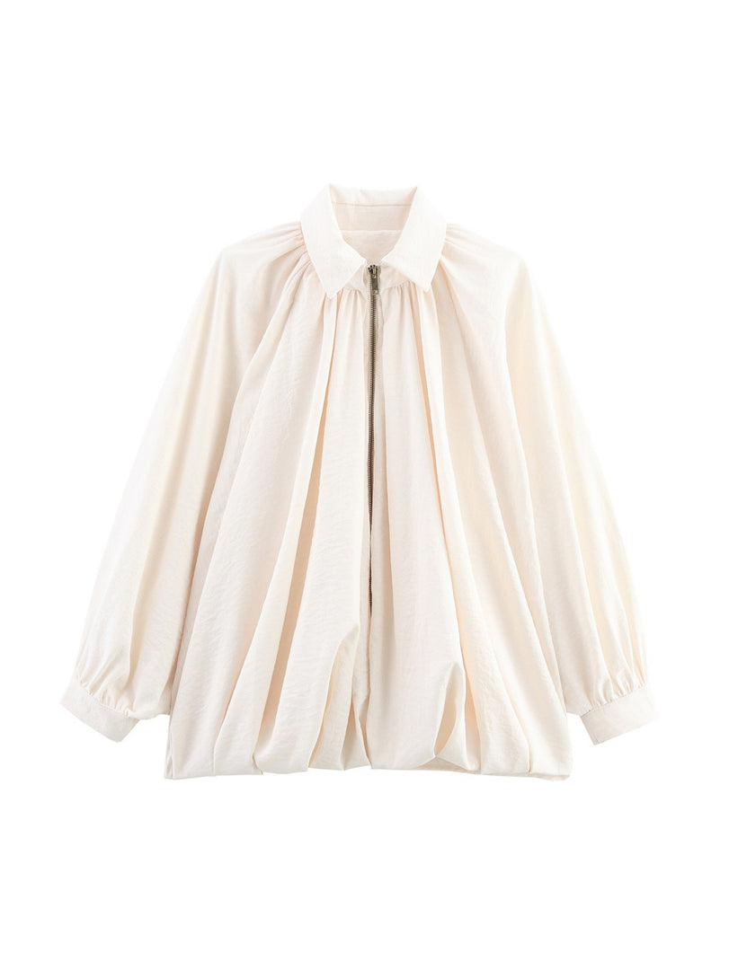 Notch Lapel Puffer Baseball Jacket Women N6C139
