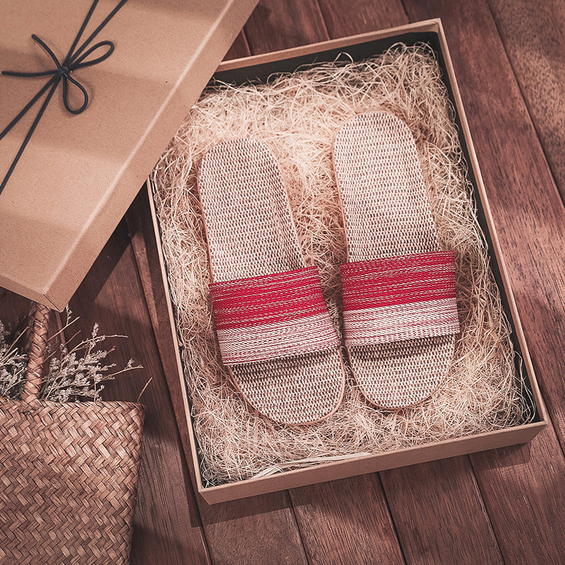 Non-Slip Linen House Slippers Women Multiple Colors N6C230