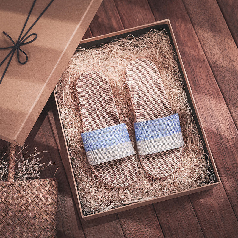 Non-Slip Linen House Slippers Women Multiple Colors N6C230
