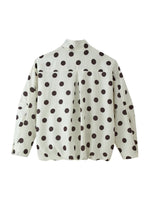 Load image into Gallery viewer, Vintage Polka Dot Short Stand Collar Jacket Women N6G162