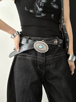Load image into Gallery viewer, Women's Faux Leather Western Studded Belt N6J134