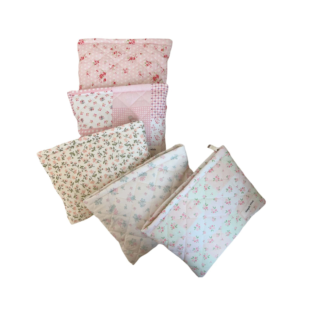 Floral Quilted Compact Organizer Cotton Canvas S5P359