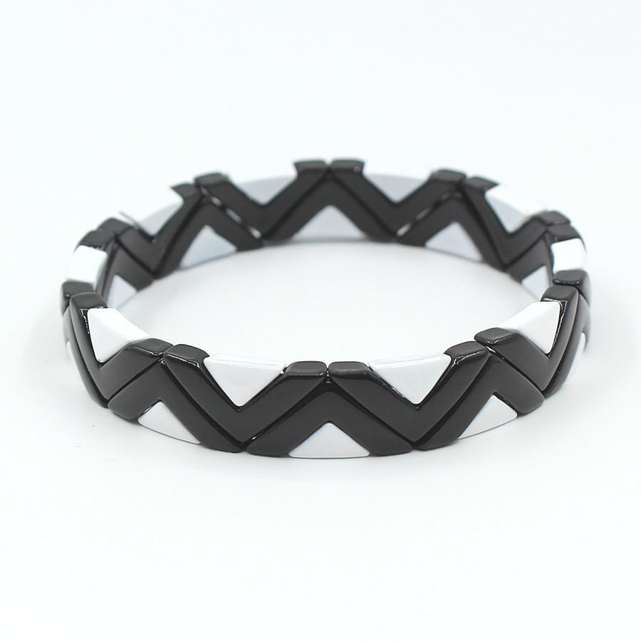 Multitone Enamel Cuff Alloy Dual Finish S5P211