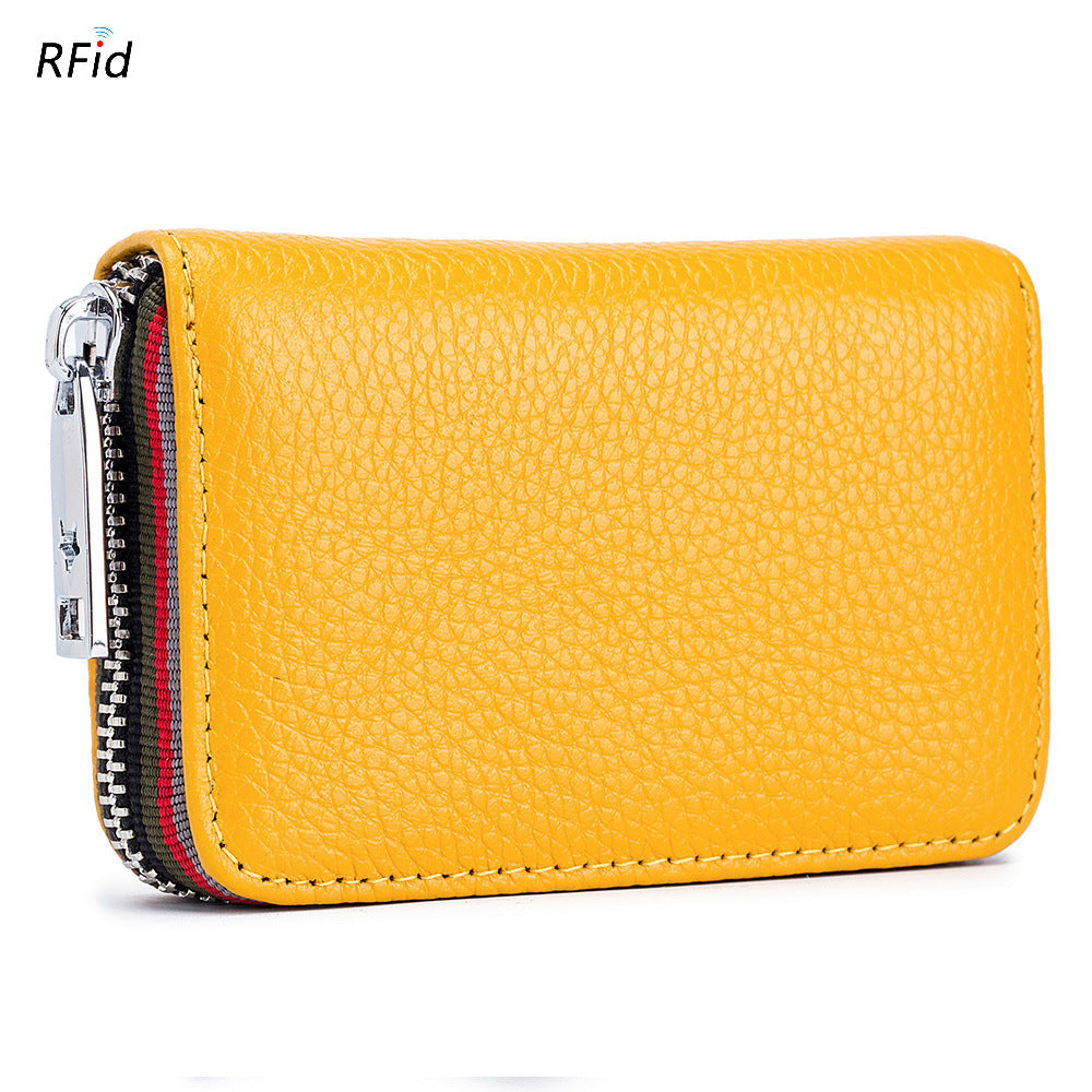 Accordion RFID Leather Card Holder Women N6D033