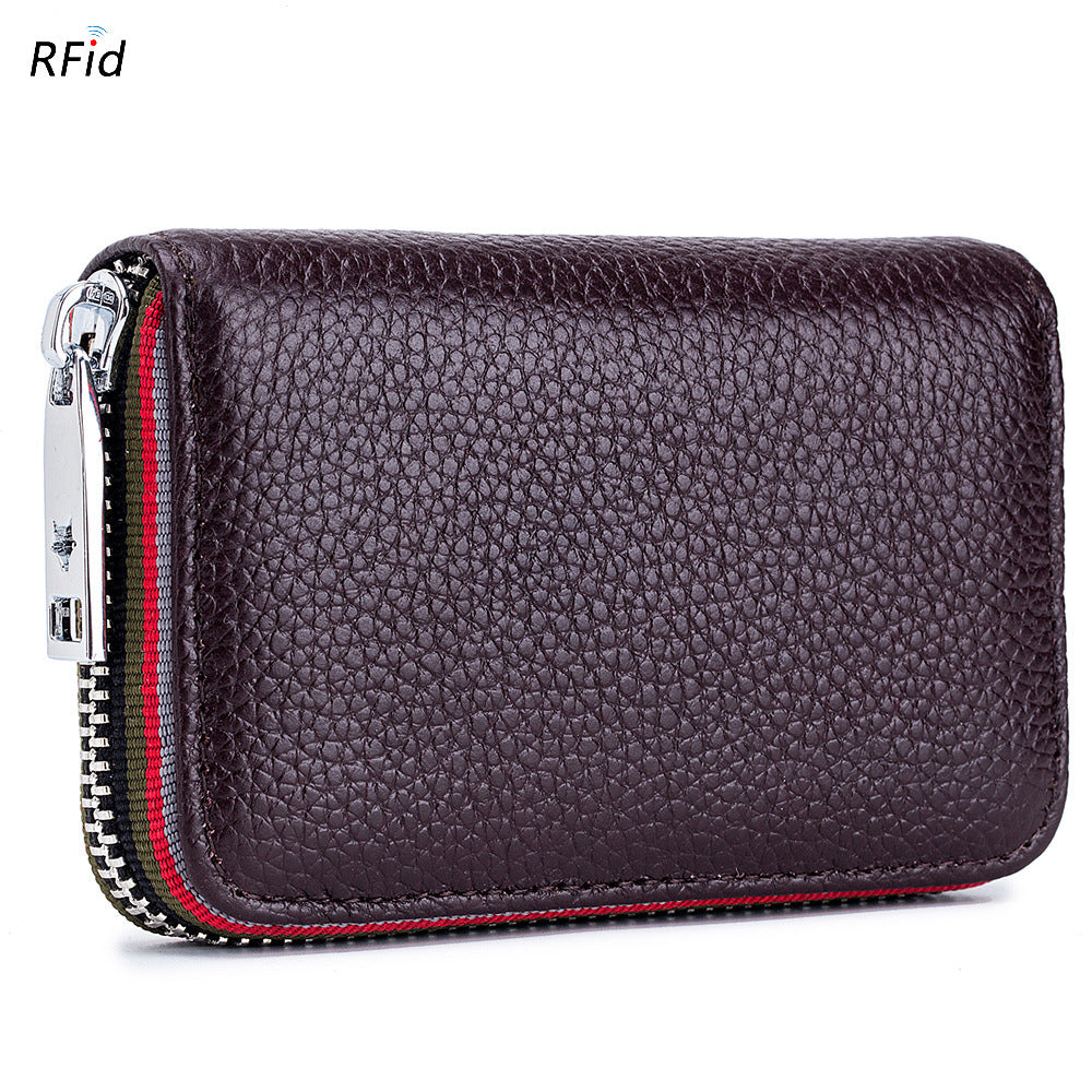 RFID Leather Accordion Card Case 12 Slots Women N6D034