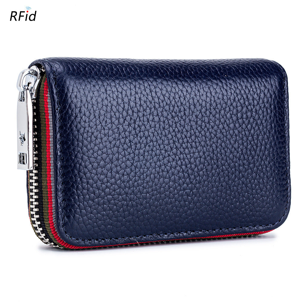 RFID Leather Accordion Card Case 12 Slots Women N6D034