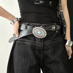 Load image into Gallery viewer, Women's Faux Leather Western Studded Belt N6J134