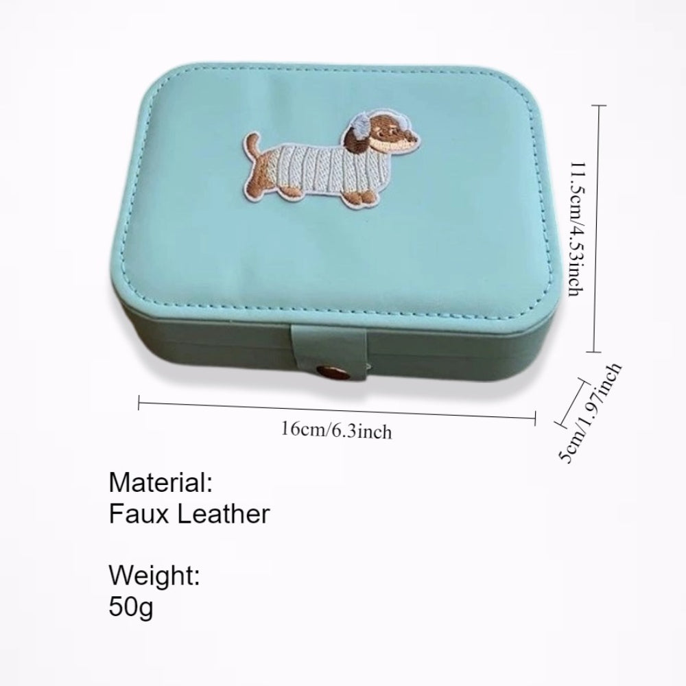 Dachshund Cartoon Embroidery Jewelry Organizer N6E099