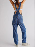 Load image into Gallery viewer, Relaxed Washed Denim Overalls Women N6D151