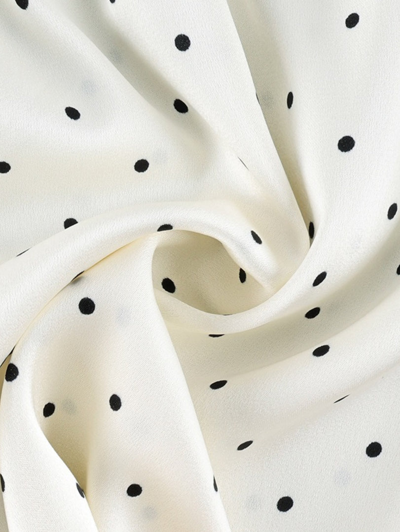 French Polka Dot Satin High Waist Shorts Women N6E165