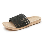 Load image into Gallery viewer, Linen Openwork Non-Slip Slippers Women N6C229