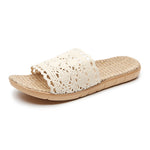 Load image into Gallery viewer, Linen Openwork Non-Slip Slippers Women N6C229