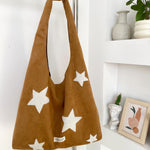 Load image into Gallery viewer, Women's Suede-Feel Star Embroidered Tote Bag N6J182